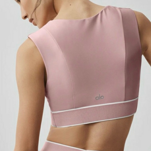 ALO Yoga Vintage Pink Supportive Sports Bralette - Picture 3 of 4